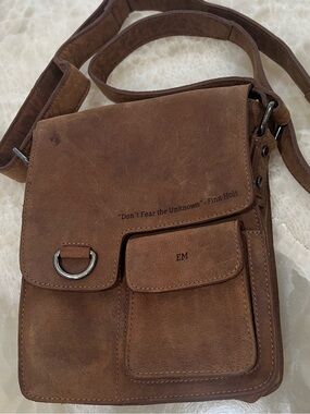 Adrian Klis Leather Messenger Crossbody Bag